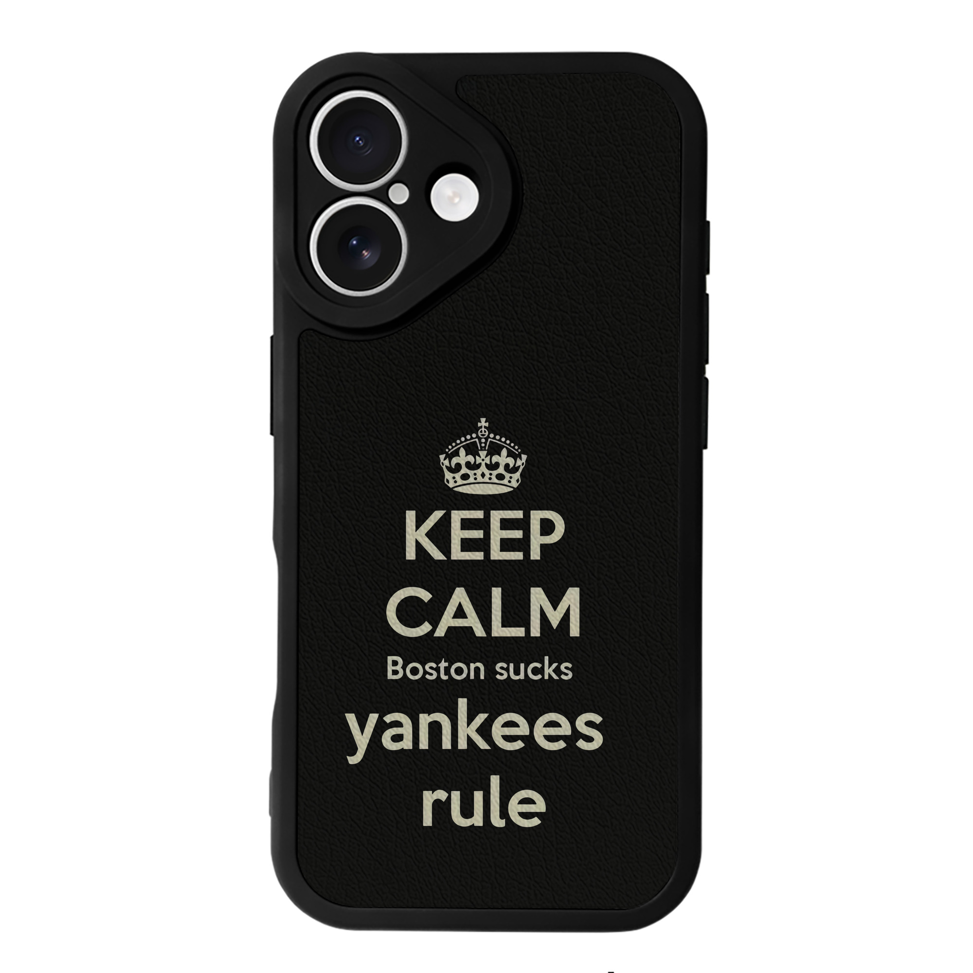 New York Yankees Keep Calm Yankees Rule Boston Sucks IPhone 16 Silicone Leather Case – UV Print, Lambskin Texture – Perfect Fit, Wireless Charging Compatible, Scratch Resistant, Precise Cutouts – Stylish Protection For IPhone 16